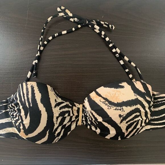 Victorias Secret VERY SEXY Push Up Underwire Bikini Top 34C Zebra Print Padded - Picture 4 of 7